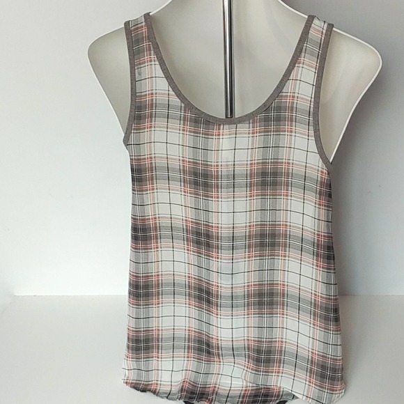 MUDD Gray Plaid Lightweight Tunic Tank Top Sz M - Picture 2 of 8